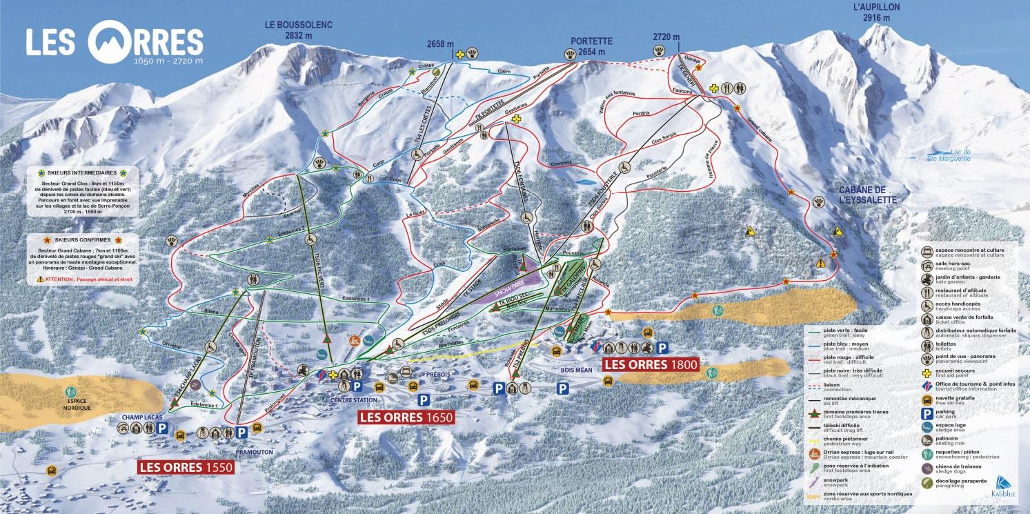 Les Orres ski map