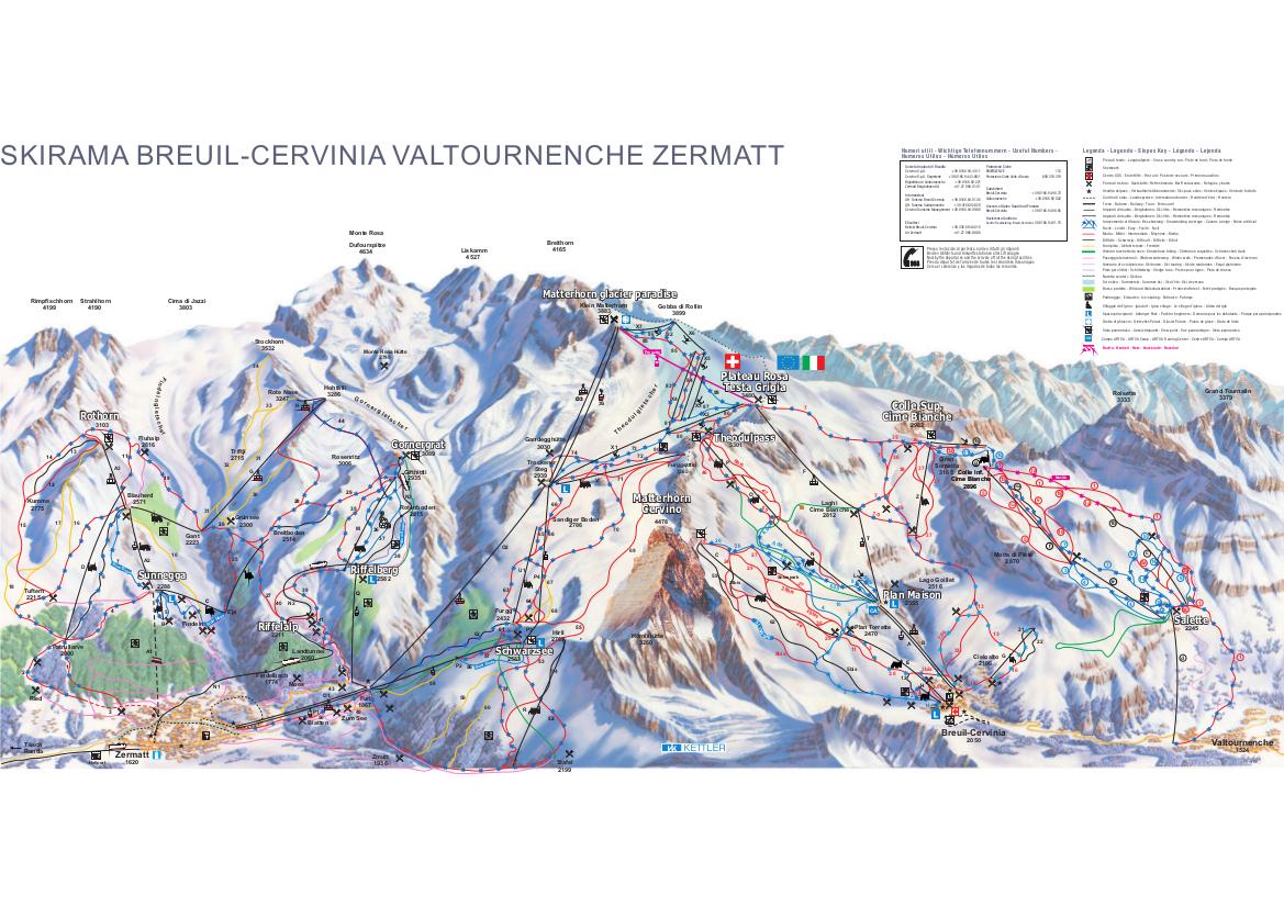 Valtournenche ski map